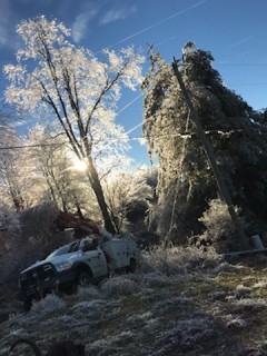 A scene from Friday's restoration efforts in Alleghany County 